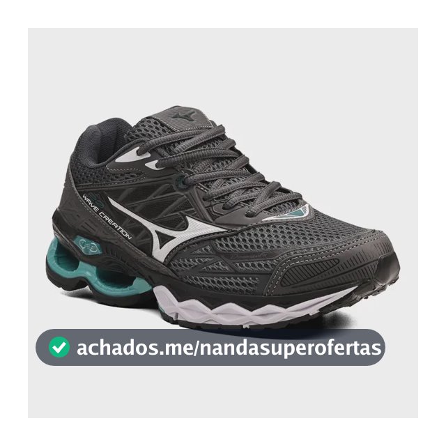 Tênis Mizuno Wave Creation Original Macio Corrida Caminhada Verde/água 43 Br