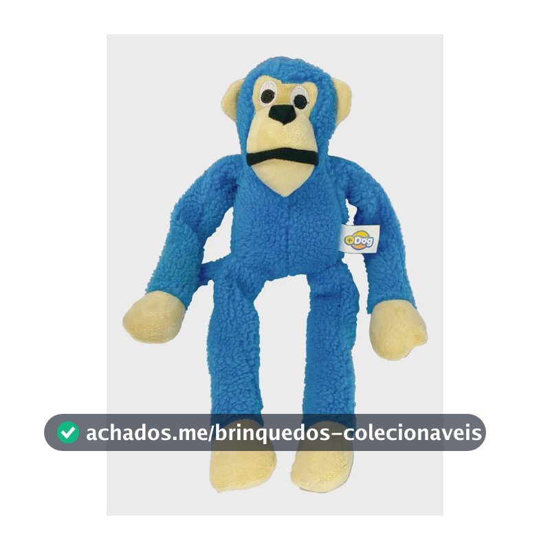Mordedor Para Cachorro Pet Pelúcia Brinquedo Macaco G 40cm Cor Azul