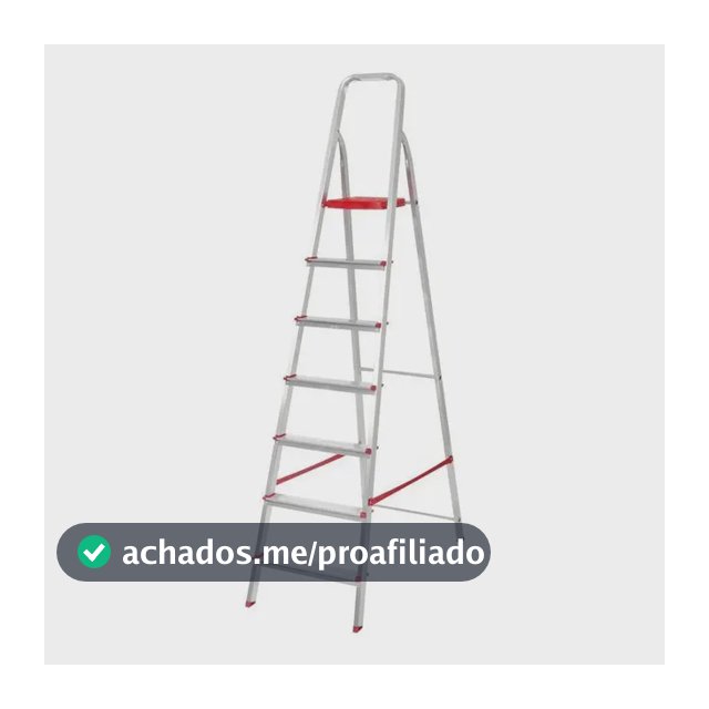 Escada Alumínio Dobrável 7 Degraus Botafogo Prata