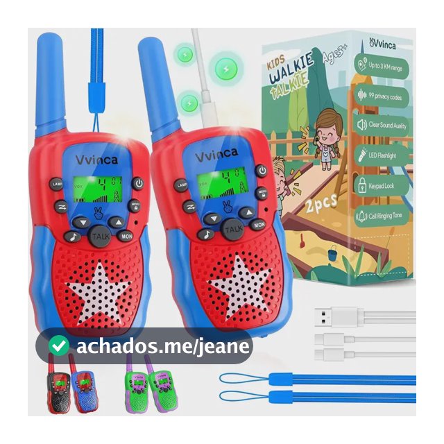 Walkie Talkie Vvinca Kids Recarregável 22ch De Longo Alcance