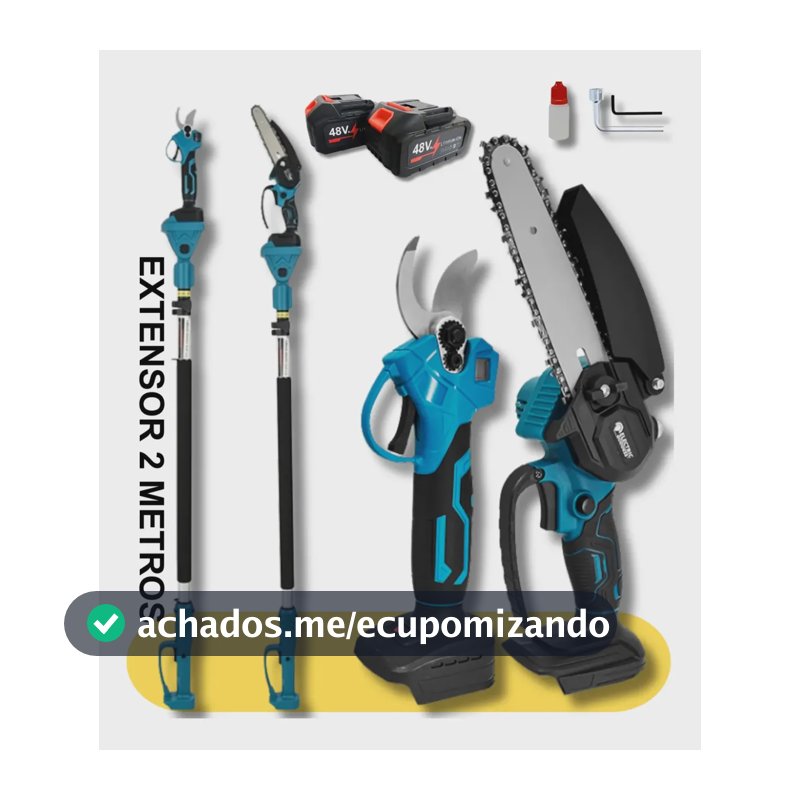 Kit Motoserra Tesoura Eletrica De Poda + Extensor 2 Metros 127/220v