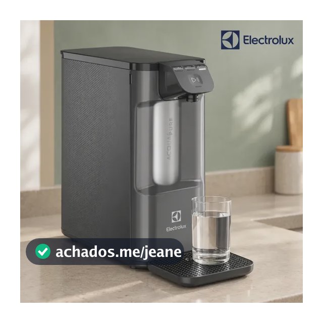Purificador de Água Electrolux Premium Gelada Fria Natural Eletrônico Compacto Painel Touch Bivolt com Filtro Refil 3000L Branco Cinza Grafite Água Pura sem Cloro Alta Performance Casa