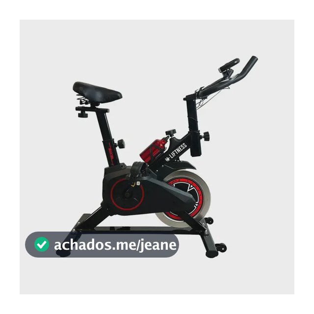Bicicleta Ergométrica Spinning Liftness Preto 100kg Aço Carbono + Garrafa