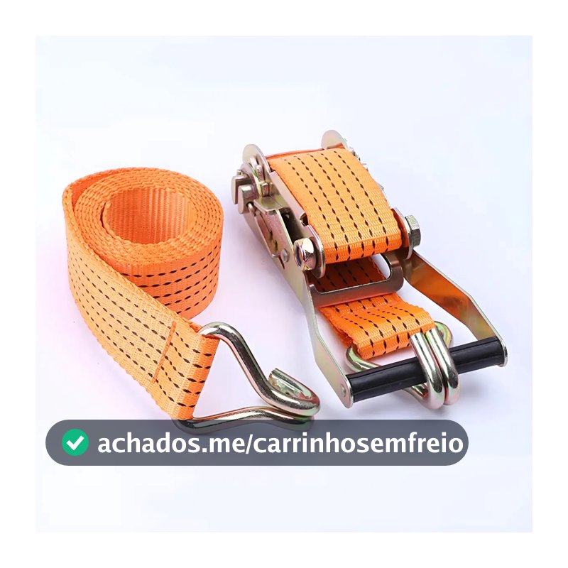 Cinta Catraca Carga 5 Toneladas 10 Metros Caminhão Amarrar Cor Laranja S-Forte