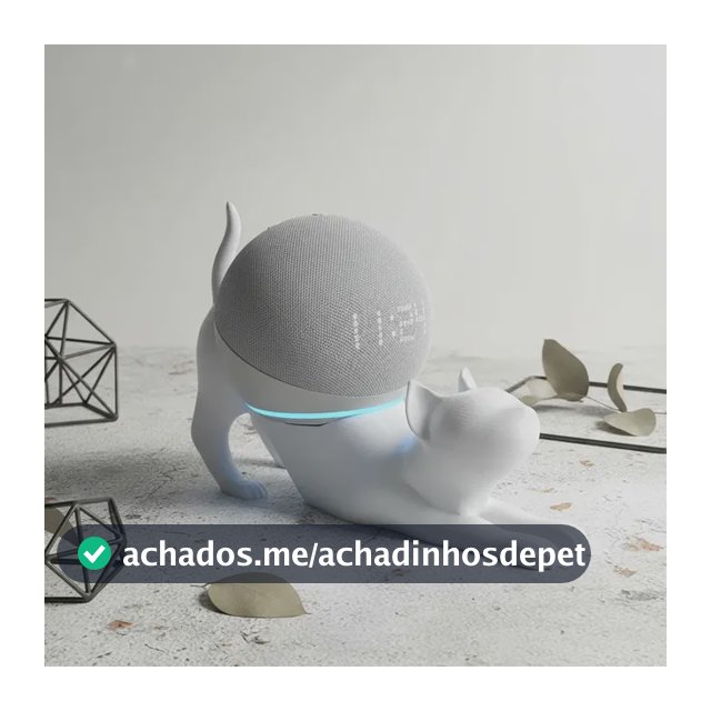Suporte Alexa Echo Dot 4 E 5 Gato Preguiça Escultura Branco