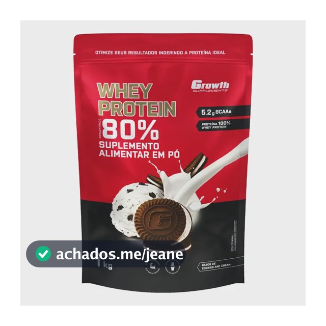 Suplemento em pó Growth Supplements Whey Protein Concentrado sabor Cookies and Cream 1 kg