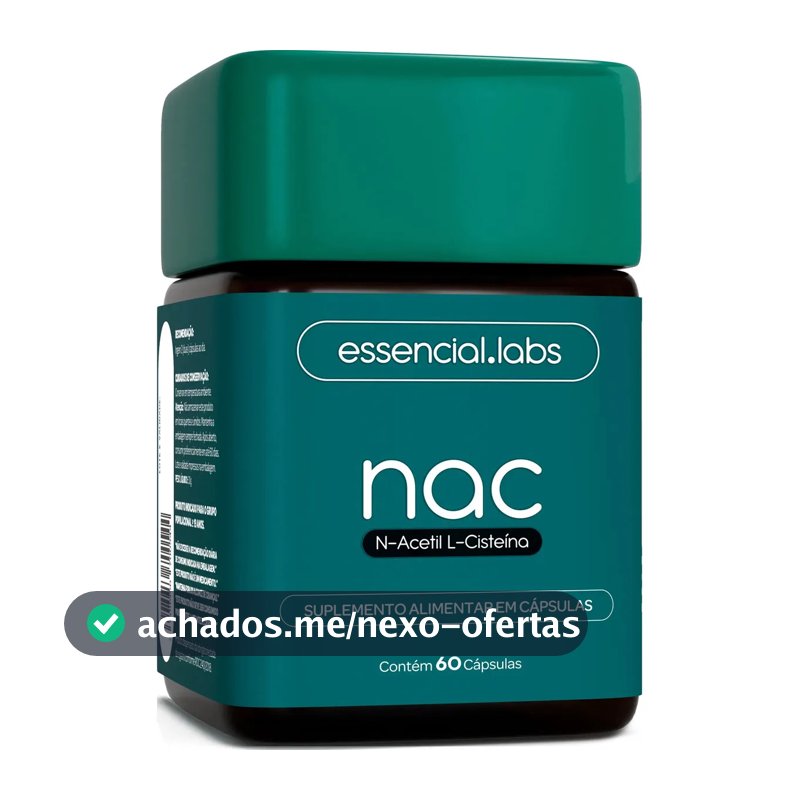 NAC 600mg - Fórmula Exclusiva com Máxima Concentração e Pureza - N-Acetil L-Cisteína - 60 Cápsulas