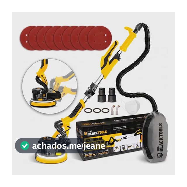 Lixadeira Orbital Elétrica Parede Teto 6 Lixas Saco Coletor