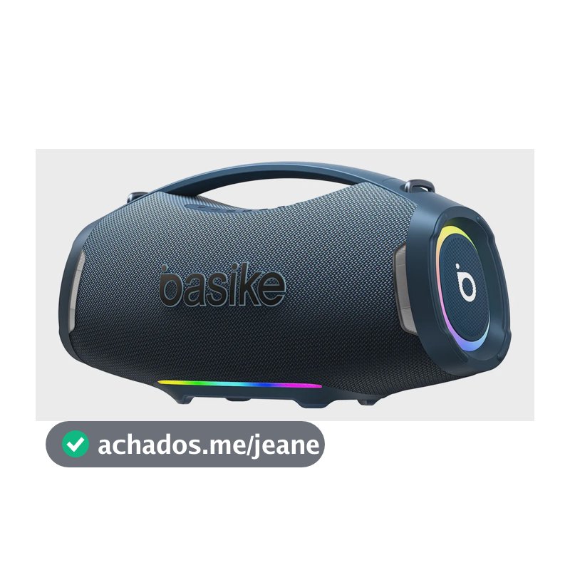 Caixa de Som Basike Bluetooth Portátil 500W IPX6, Azul-Marinho