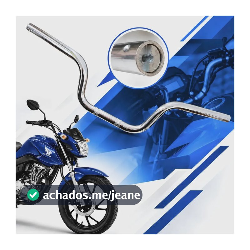 Guidão Cg Cargo Fan Titan 160 2023 Com Peso Cromado Honda