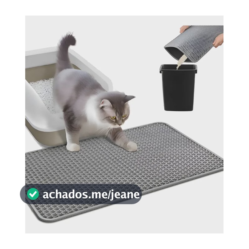 Tapete Higiênico Para Gato Coletor De Areia Lavável 90x60cm.