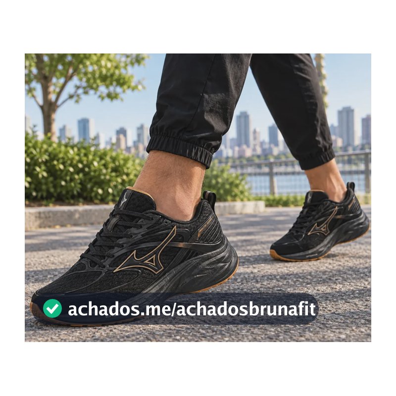 Tenis Mizuno Esportivo Space 6 Confortável Treino Caminhada Preto/preto Liso 37
