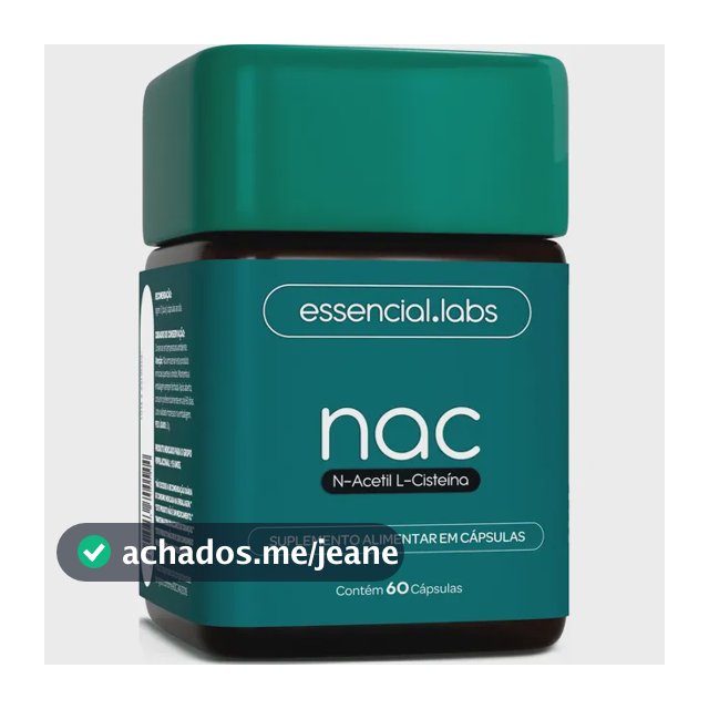 NAC 600mg - Fórmula Exclusiva com Máxima Concentração e Pureza - N-Acetil L-Cisteína - 60 Cápsulas