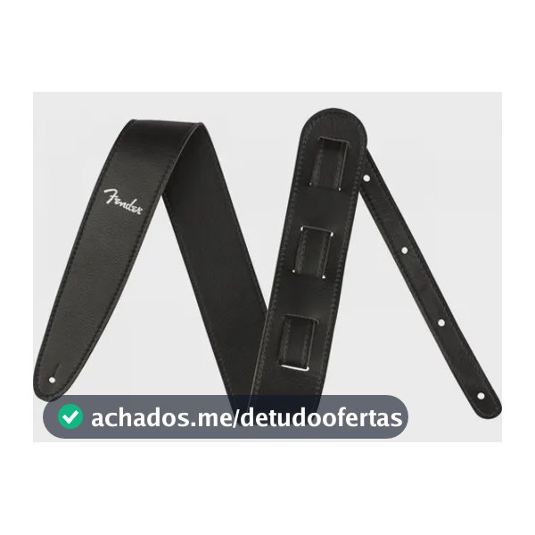 Correia para Guitarra Fender de Microfibra Preta Ajustável