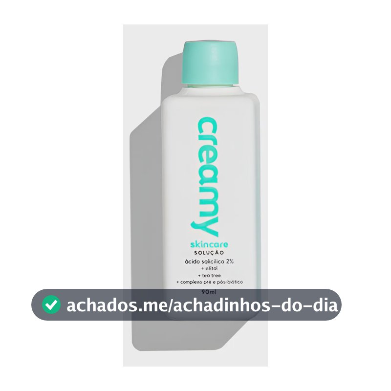 Creamy skincare ácido salicílico 90ml | tônico antioleosidade, rápida absorção, diminui o brilho excessivo, diminui os cravos | peles mistas, oleosas, noturno e diurno