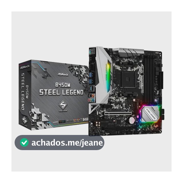 Placa Mãe Asrock B450m Steel Legend Amd Am4 Matx Ddr4 Preto