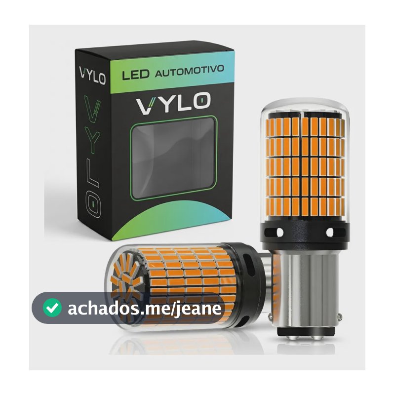 Par Lampadas Led 1157 Seta Conjugada 2 Polos P21/5w Canbus 1157 Âmbar