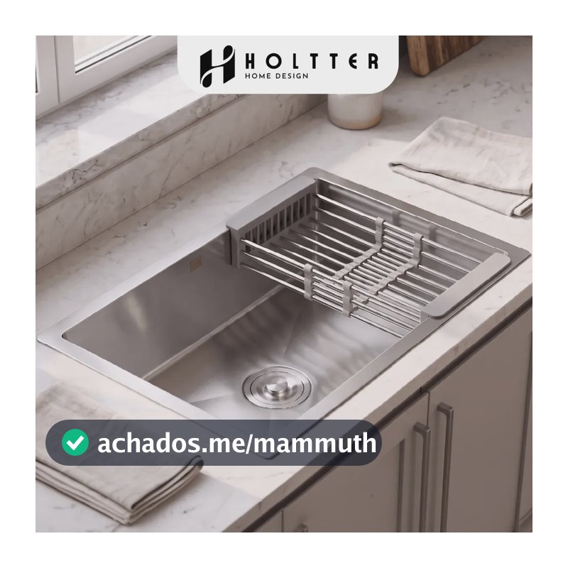 Cuba Gourmet Cozinha 60x45cm Aço Inox Escovado Com Escorredor Regulável Prateado Holtter Home Design