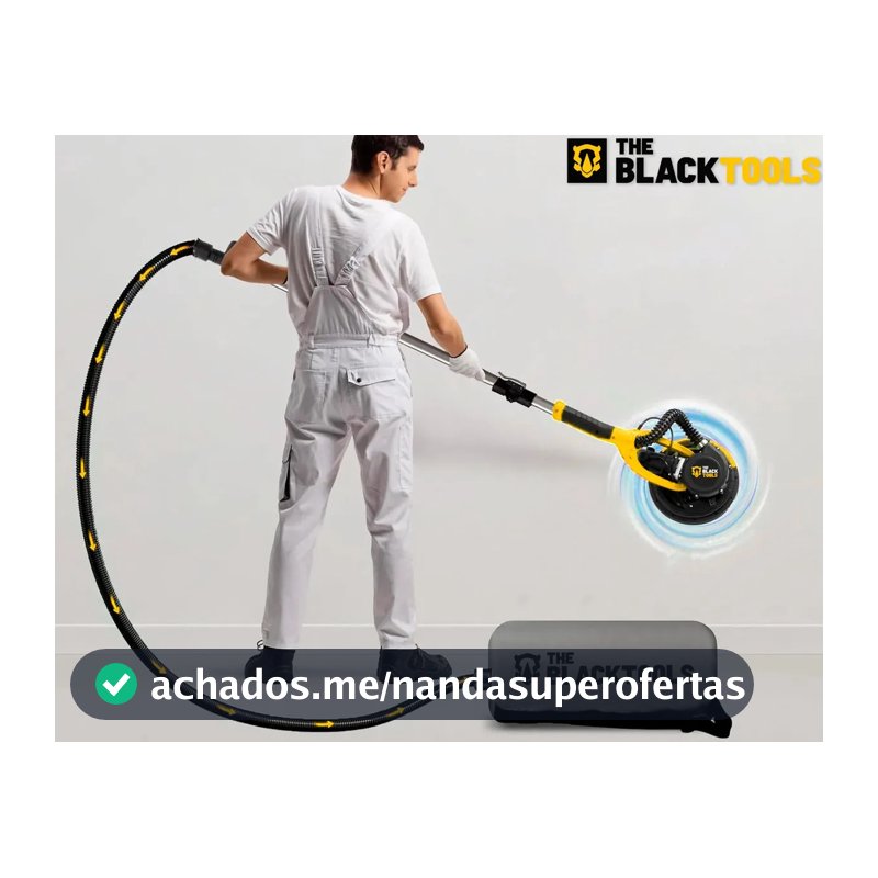 Lixadeira Teto E Parede Telescópica Profissional Com Led E Saco Coletor The Black Tools Btl750 750w