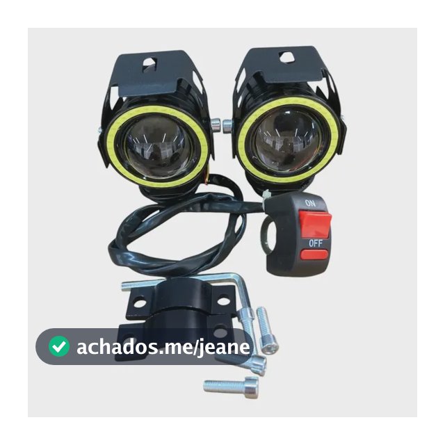 Par Farol Milha Moto Angel Eye U7 Led Auxiliar Azul Branco