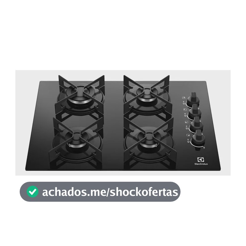 Cooktop 4 Bocas a Gás Electrolux Mesa de Vidro Efficient Grade de Aço Fosco (KE4GR) Bivolt