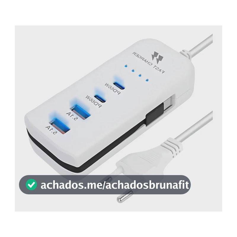 Tomada Regua Carregador Celular Usb 4 Portas Adaptador