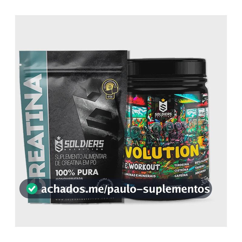 Creatina 250g + Pré-treino Blueberry Evolution 300g - Soldiers Nutrition