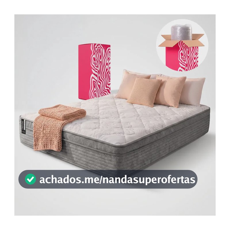 Colchão King Molas Ensacadas a Vácuo 193x203cm Refúgio Cama inBox