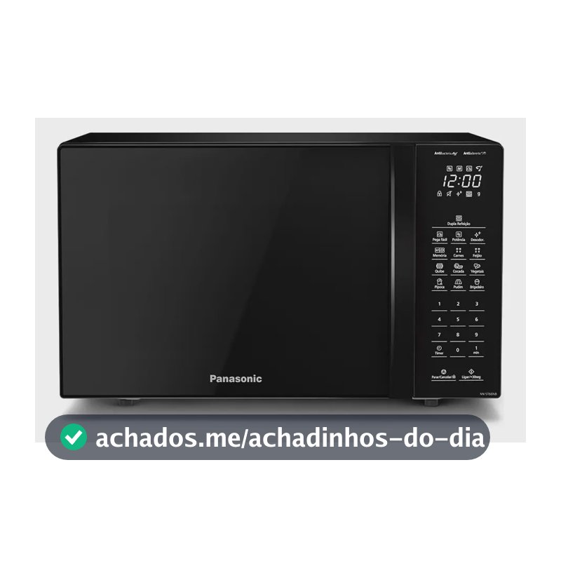 Microondas Panasonic Dupla Refeição 34L Black Glass - NN-ST66NBRU