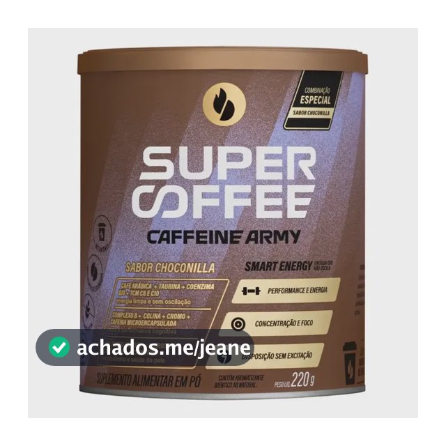 Cafeína Caffeine Army Supercoffee Classic Size em pó sabor Choconilla x 220g