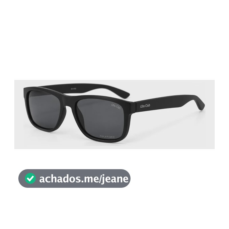 Óculos De Sol Masculino Polarizado Quadrado Proteção Uv400 Preto