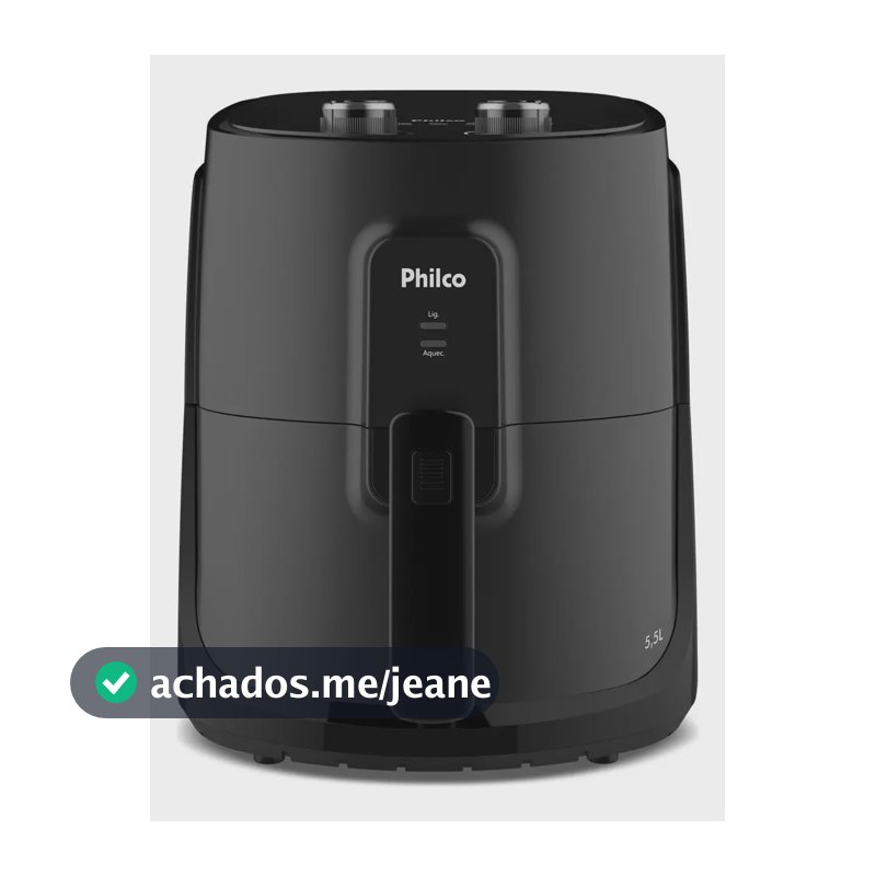 Air Fryer Philco 5,5l Cesto Quadrado 1500w Paf55a Cor Preto