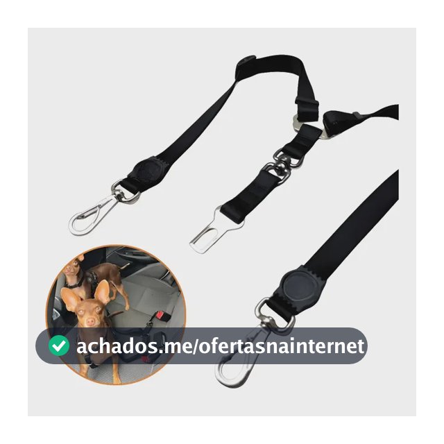 Cinto Segurança Duplo Cachorro Adaptador Passeio Carro Pet