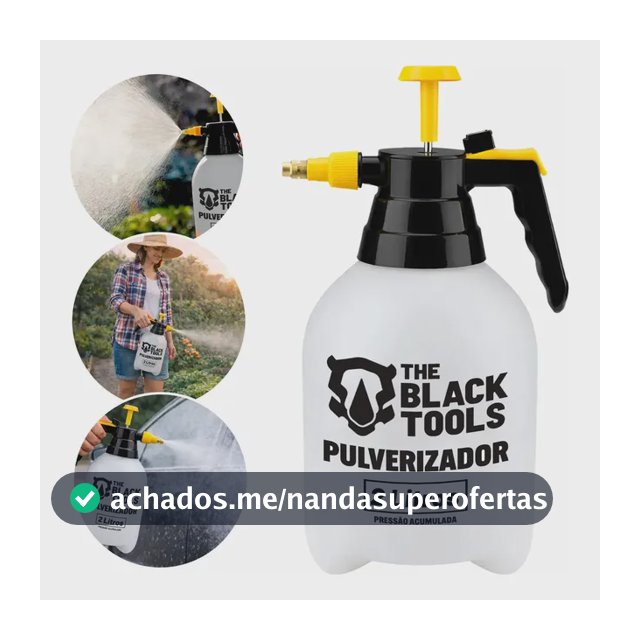 Pulverizador Manual Borrifador Spray Alta Pressão 2 Litros Aplicador Multiuso BPM20A The Black Tools