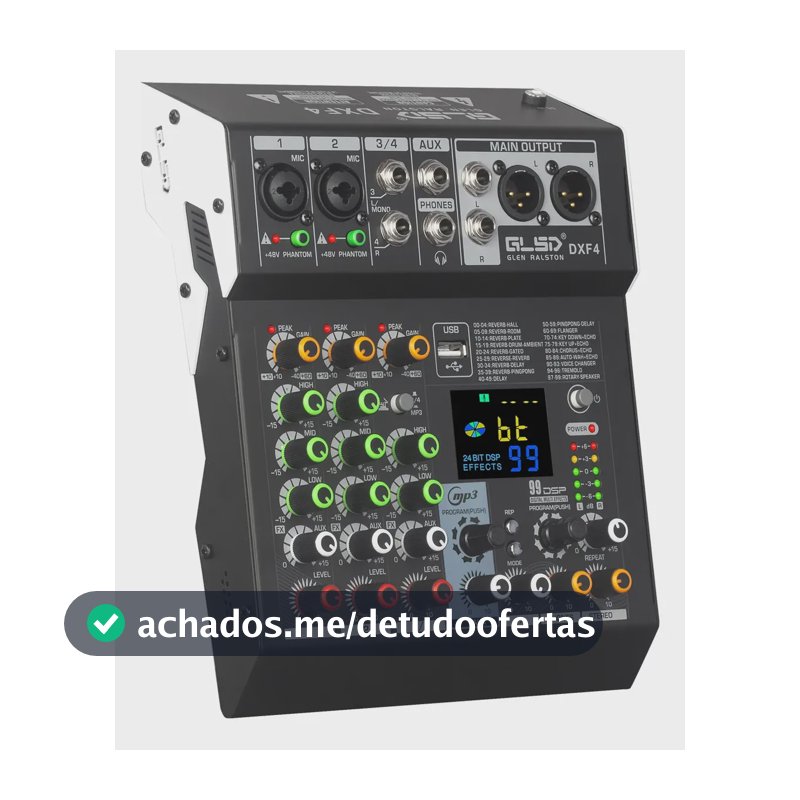 Mesa De Som Digital 4 Canais Com Bluetooth E Dsp Glsd Dxf-4 127/220v