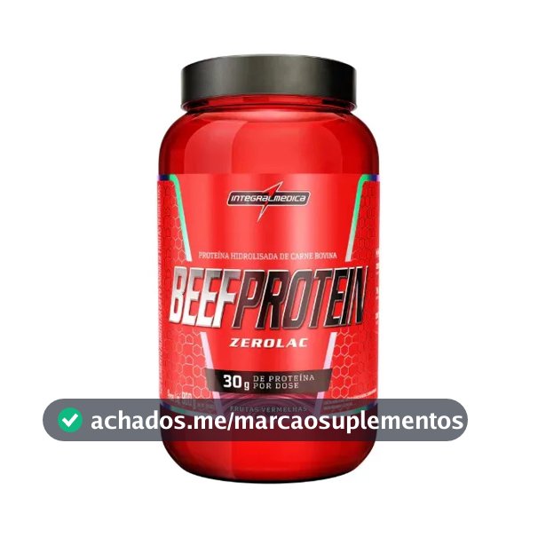 Suplemento Proteico + Integralmédica + Beef Protein + Zero Lactose E Sem Glúten + 900g Frutas Vermelhas Frutas Vermelhas