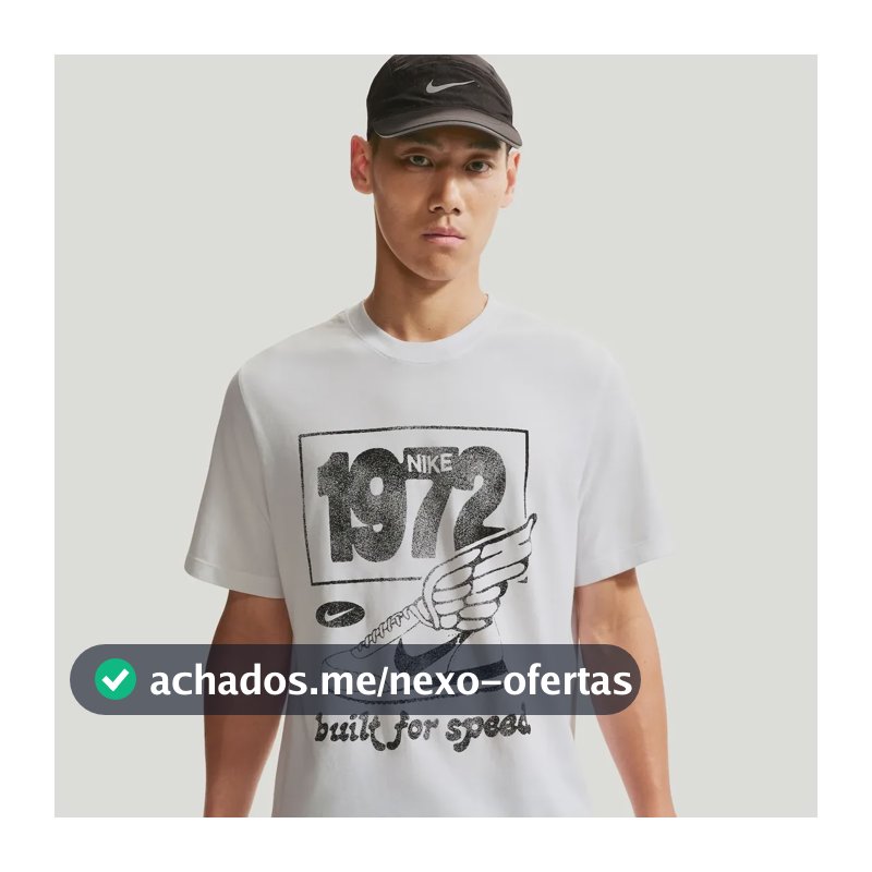 Camiseta Dri-fit Nike Run Dna Masculina Branco/preto P