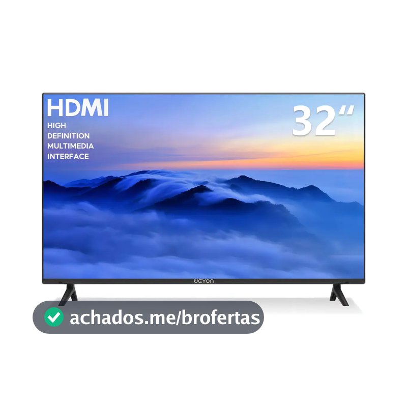 TV 32 Polegadas Digital HD 2 HDMI 2 USB VGA para Sala Quarto Escritório Imagem Nítida e Conexões Versáteis