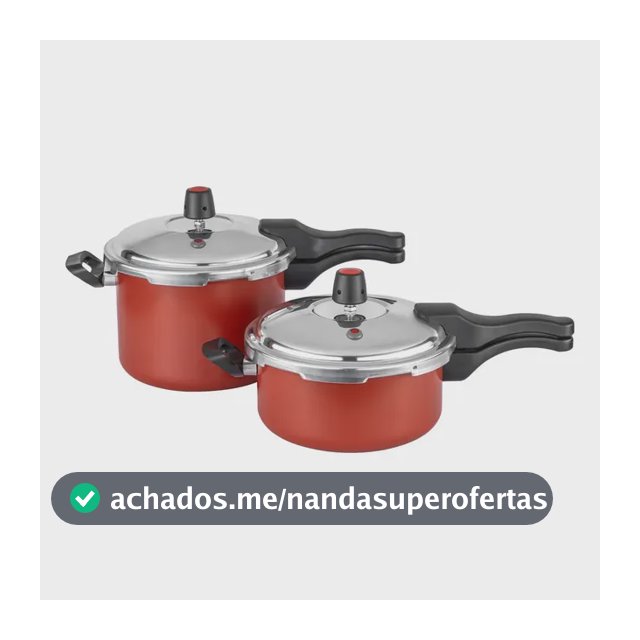 Jogo 2 Panela De Pressao 4,5 Litros E 3 Litros Antiaderente Cor Vermelho