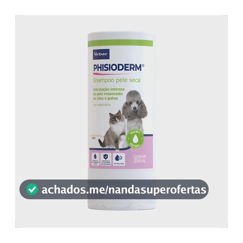 Phisioderm Shampoo Pele Seca Virbac - 250ml