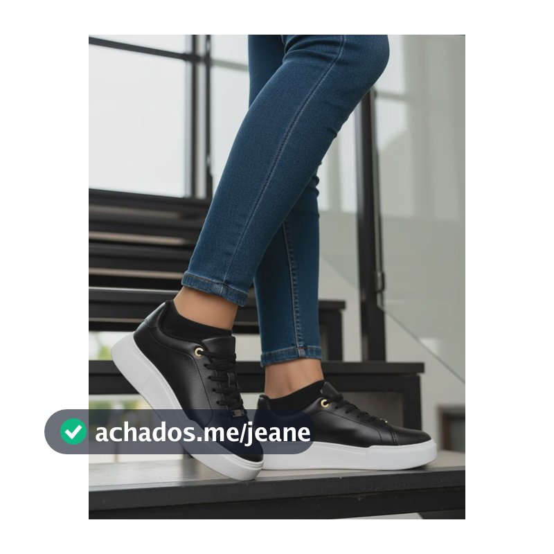 Tenis Moleca 5838.100.9569 Preto Lisa 37 Br