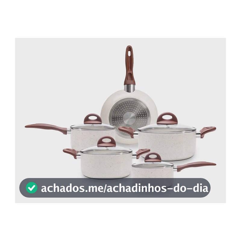 Jogo De Panelas Smart Plus Vanilla Indução Cerâmico 5peças Brinox 4774/101