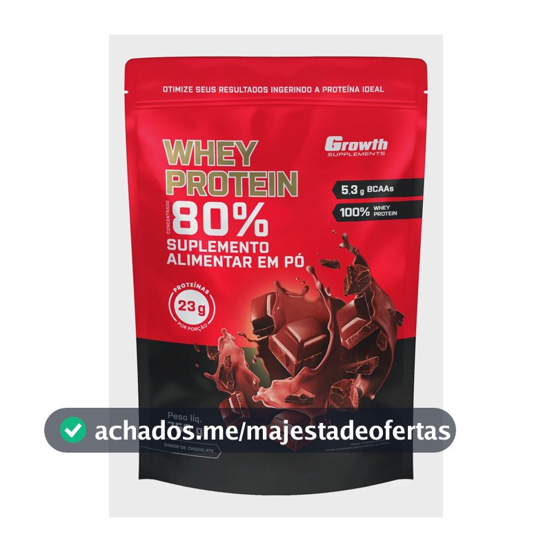 Whey Concentrado 750g Growth Supplements - Variados Sabores Chocolate
