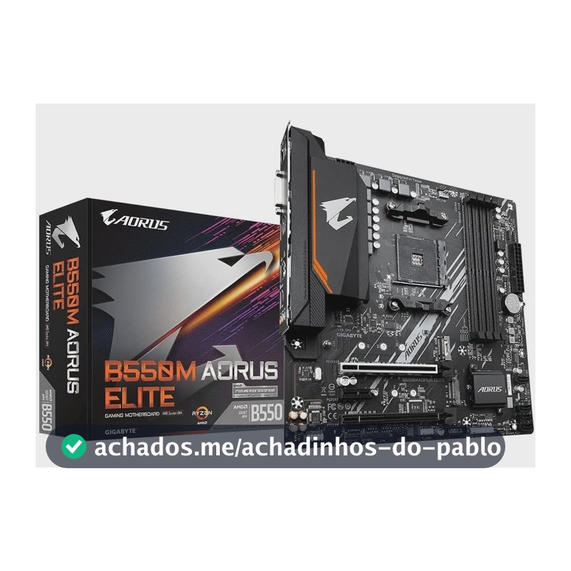 Placa Mae Gigabyte B550m Aorus Elite Am4 Ddr4 Hdmi M-atx Cor Preto