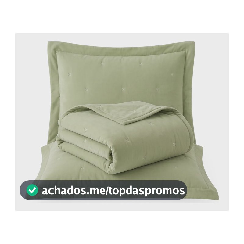 Cobre Leito King 3 Peças Percal 300 Fios De Toque Plumas Max Verde Oliva Max