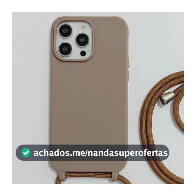 Capa Capinha Silicone Com Alça Cordão P Pescoço Para iPhone