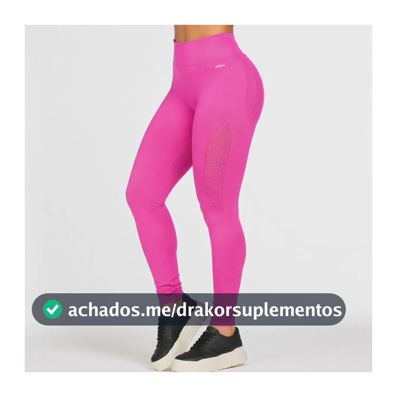 Calça Legging Feminina Selene Cintura Alta Fitness Original Rosa Gg