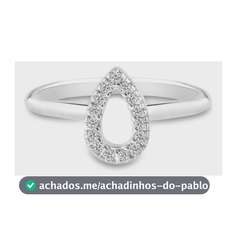 Anel Life Astro Gota Em Prata 925 Com Pedras Incolores 18