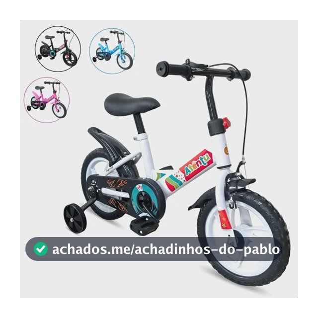 Bicicleta Infantil Aro 12 Com Rodinhas Laterais Equilíbrio Branco S