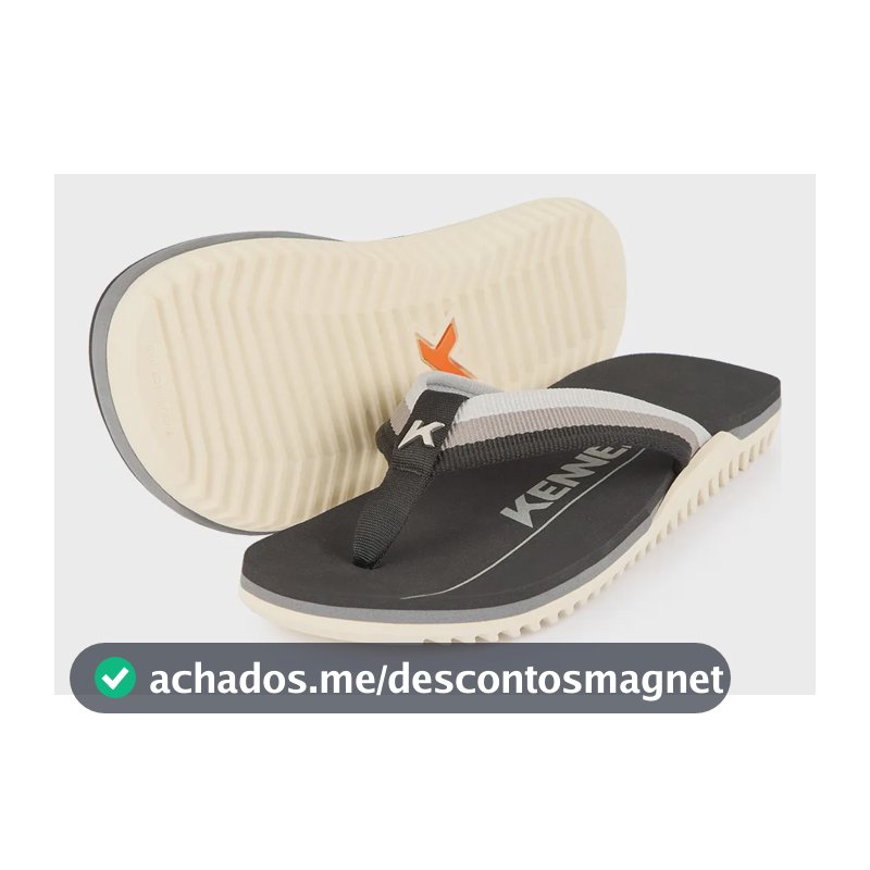 Sandália Kenner Unissex Nk6 Pro Branco/preto/cinza Liso 41
